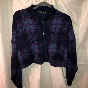 cropped plaid cardigan